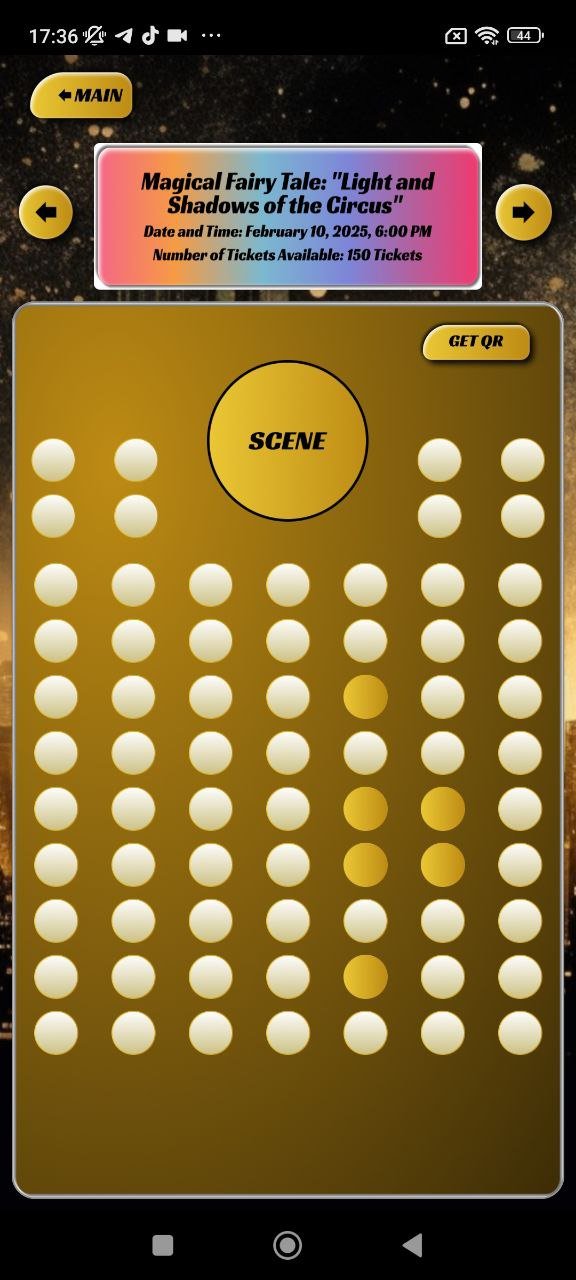 SCity Circus Fest app events screen